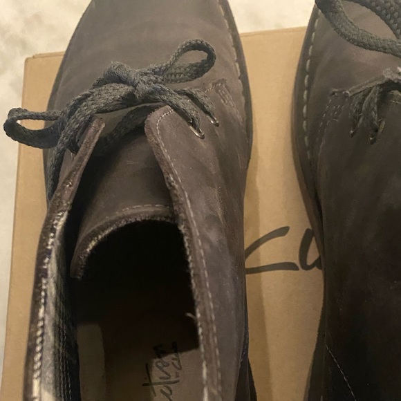Clarks Bushacre2 Graphite Leather Chukka Boot 7.5